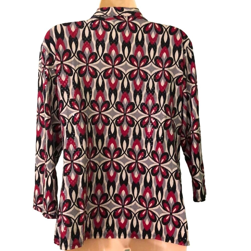 Studio 1940 Sparkle Dot Print Layered Look Top Vintage Woman Size XL - Picture 3 of 8